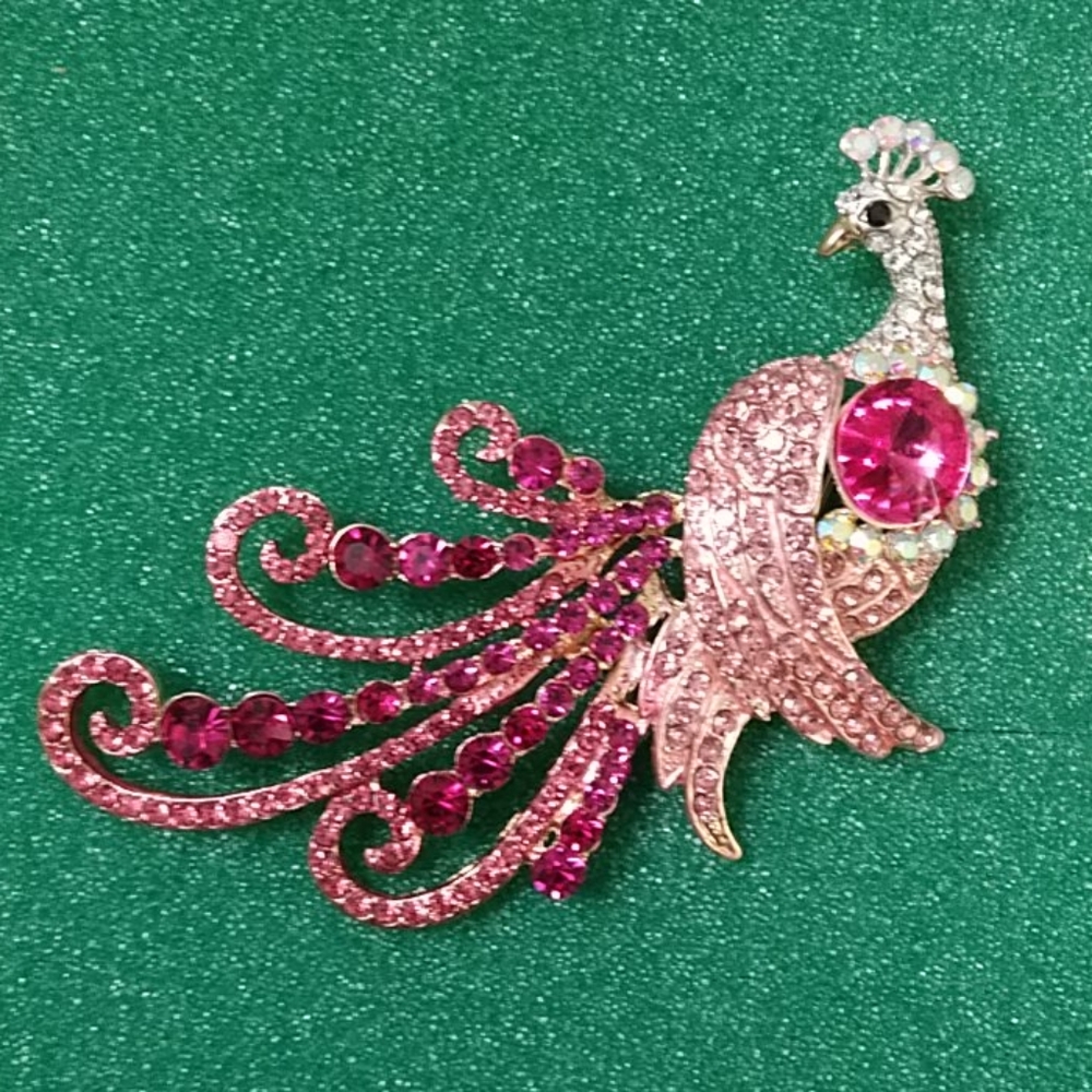 Happy Peacock Brooch